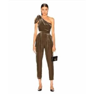 Ulla Johnson Tess Velvet Chocolate Brown Jumpsuit Womens Size 4 Altered